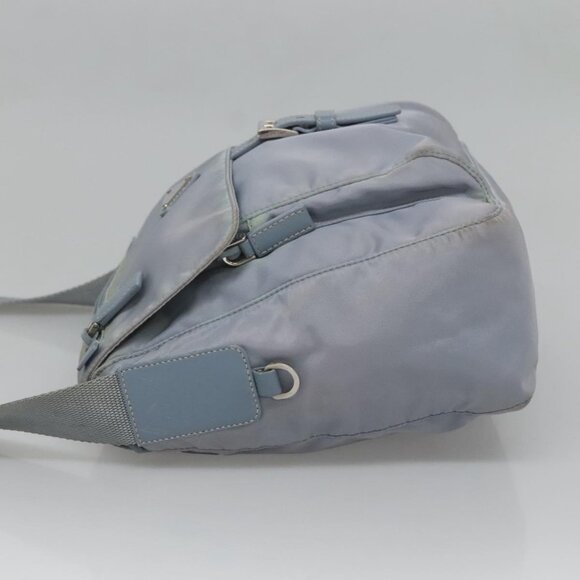 PRADA Shoulder Bag Nylon Light Blue Silver Auth - Picture 5 of 16